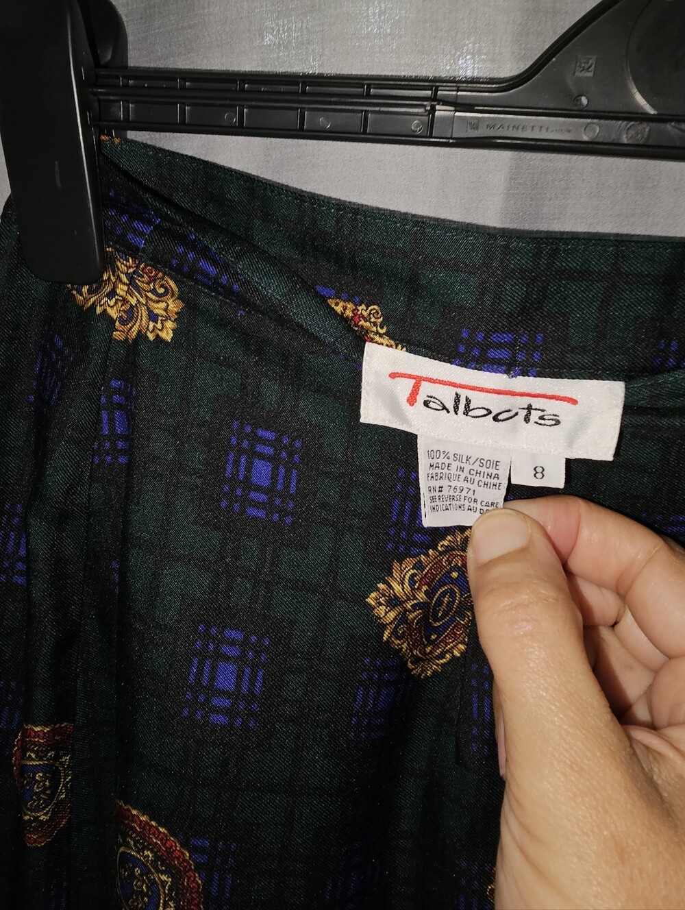 Vintage Talbots 100% Silk Paisley Plaid baroque Skirt Size 8 – Classic .midi - Picture 5 of 9